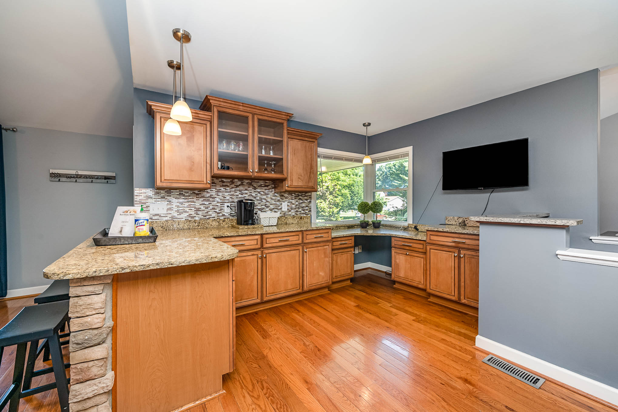 Bright kitchen with natural light